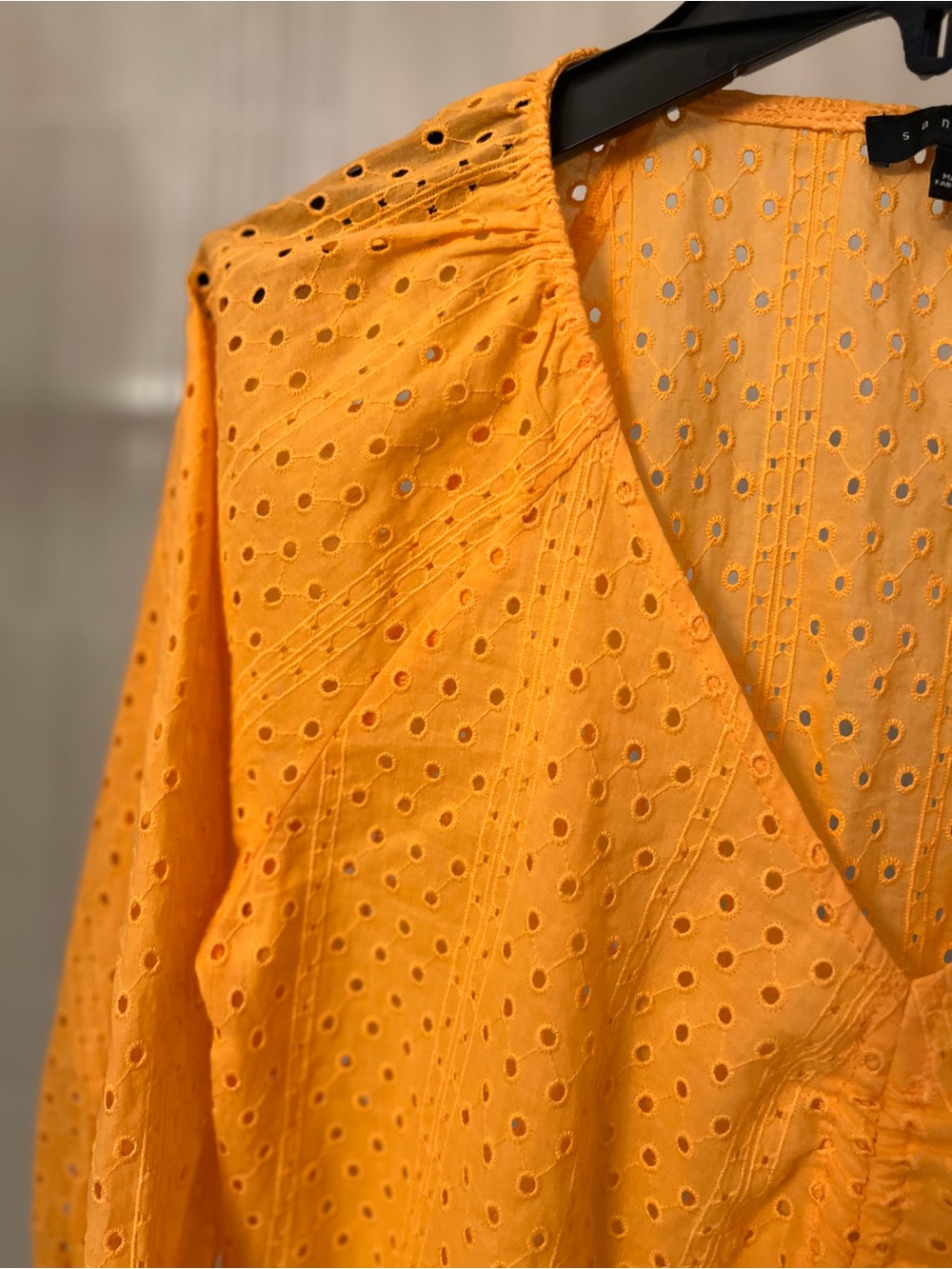 Sanctuary Yellow Eyelet Ruched Front Drawstring Top - Picture 4 of 9